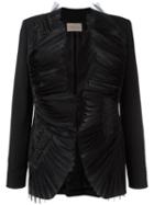 Christopher Kane Organza Lapel Jacket, Women's, Size: 44, Black, Spandex/elastane/acetate/viscose/aluminium