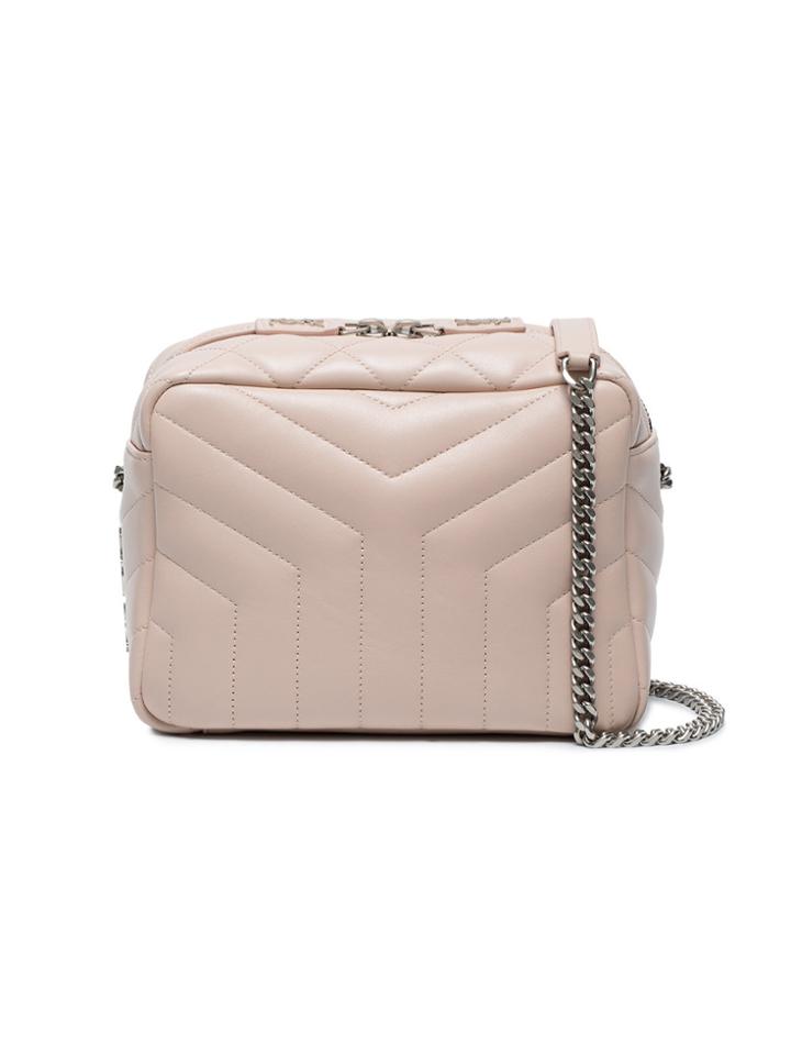 Saint Laurent Light Pink Monogram Lou Lou Quilted Leather Cross Body