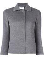 Akris Punto Cropped Jacket, Women's, Size: 36, Grey, Viscose/angora/wool