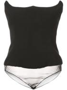 Versace Scalloped Neck Bodysuit - Black