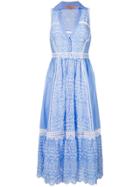 Ermanno Scervino Embroidered Flared Dress - Blue