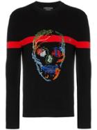 Alexander Mcqueen Skull Embroidered Intarsia Jumper - Black