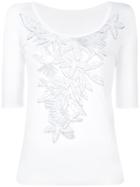 Marc Cain Leaf-print T-shirt - White
