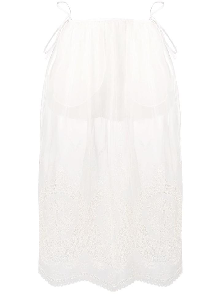 Stella Mccartney Broderie Anglaise Sheer Skirt - White