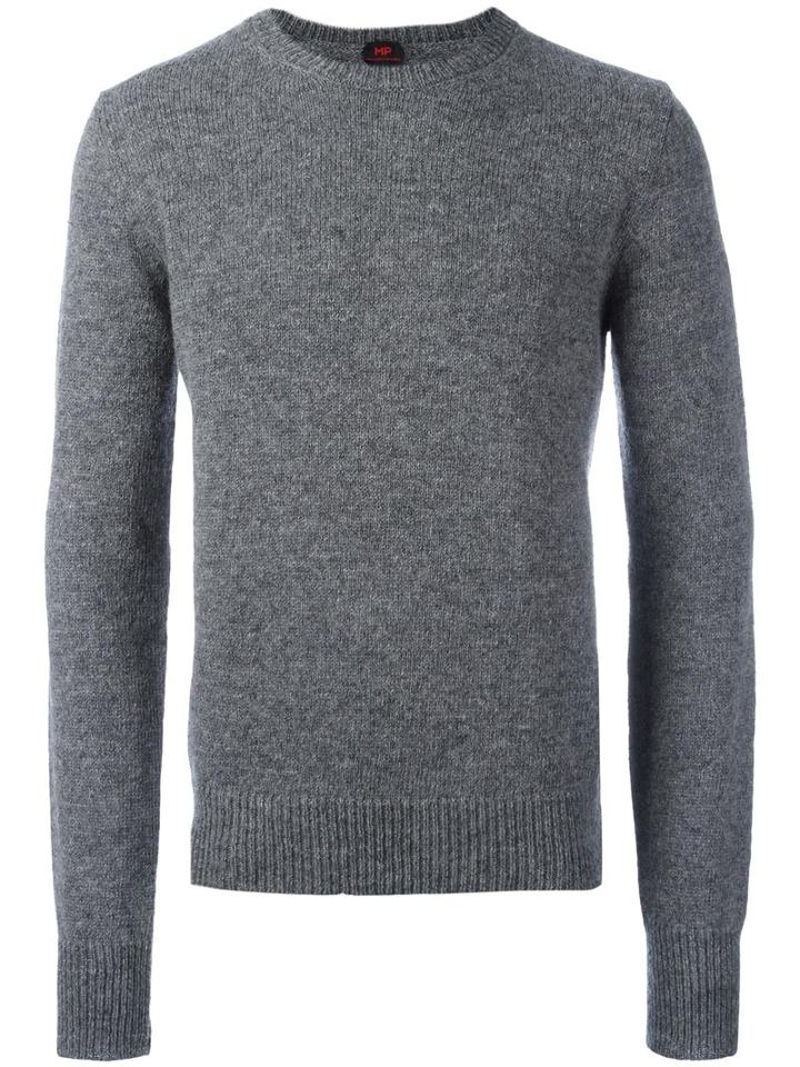 Mp Massimo Piombo Shetland Wool Classic Sweater, Men's, Size: Medium, Grey, Virgin Wool