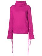 Mcq Alexander Mcqueen Turtle Neck Jumper - Pink & Purple