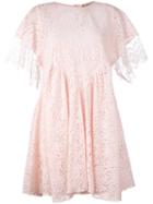 No21 - Lace Dress - Women - Silk/cotton/polyamide/acetate - 40, Pink/purple, Silk/cotton/polyamide/acetate