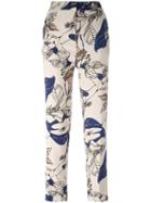 Essentiel Antwerp Floral Print Trousers, Women's, Size: 38, Nude/neutrals, Polyester