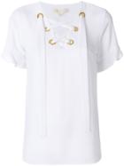 Michael Michael Kors Ruffle Sleeve Lace-up Blouse - White