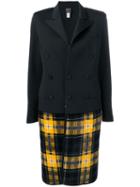 Jean Paul Gaultier Pre-owned Contrast Panels Midi Coat - Black