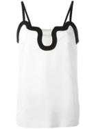 Victoria Victoria Beckham Asymmetric Neck Top, Size: 12, White, Silk/cupro/viscose/polyester