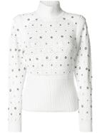 Chloé Eyelet Embellished Sweater - White