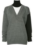 Irene Layered V-neck Jumper - Grey