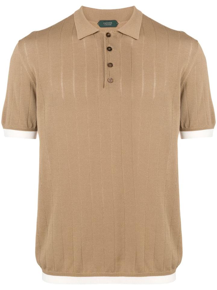 Zanone Knit Polo Shirt - Neutrals