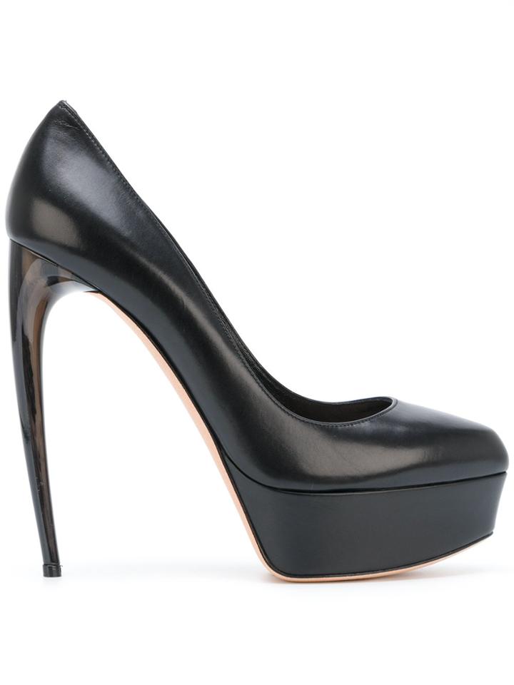Alexander Mcqueen Horn Heel Pump - Black