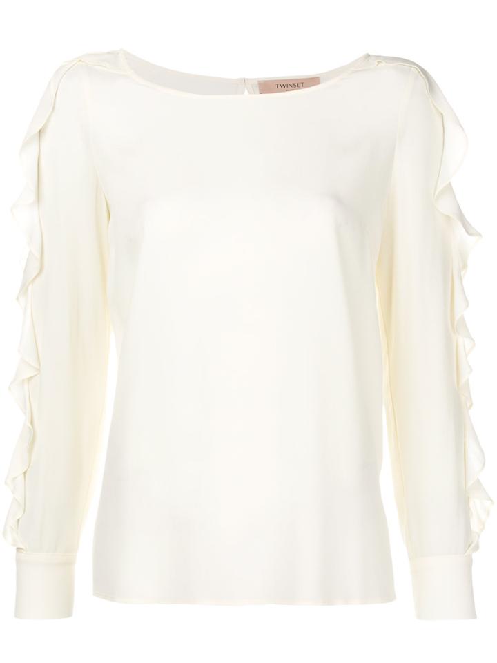 Twin-set Ruffled Sleeve Blouse - White