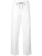 Proenza Schouler Pswl Washed Linen Drawstring Trousers - White