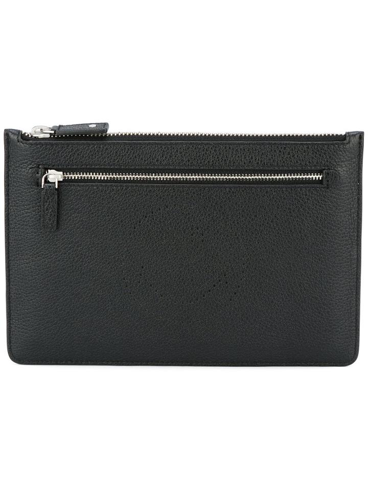 Anya Hindmarch - Smile Clutch - Men - Calf Leather - One Size, Black, Calf Leather