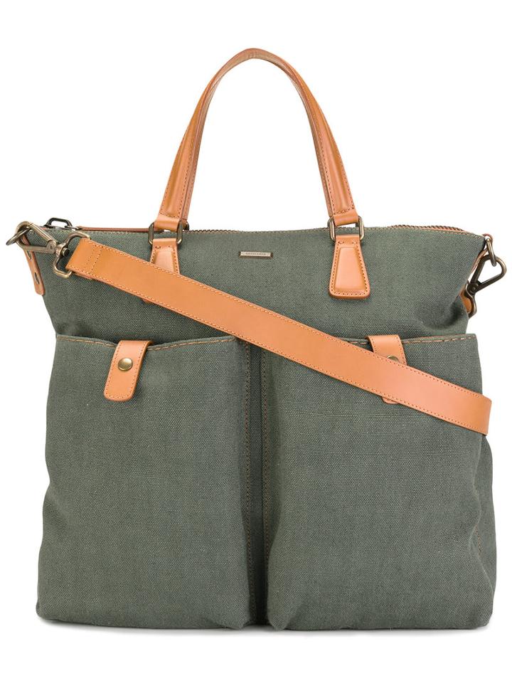 Zanellato Canvas Shoulder Bag, Women's, Green, Canvas/leather