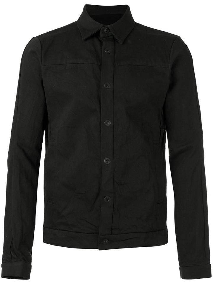 Devoa Button Up Jacket, Men's, Size: 3, Black, Cotton/polyurethane