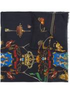 Dolce & Gabbana Crest Print Shawl - Blue