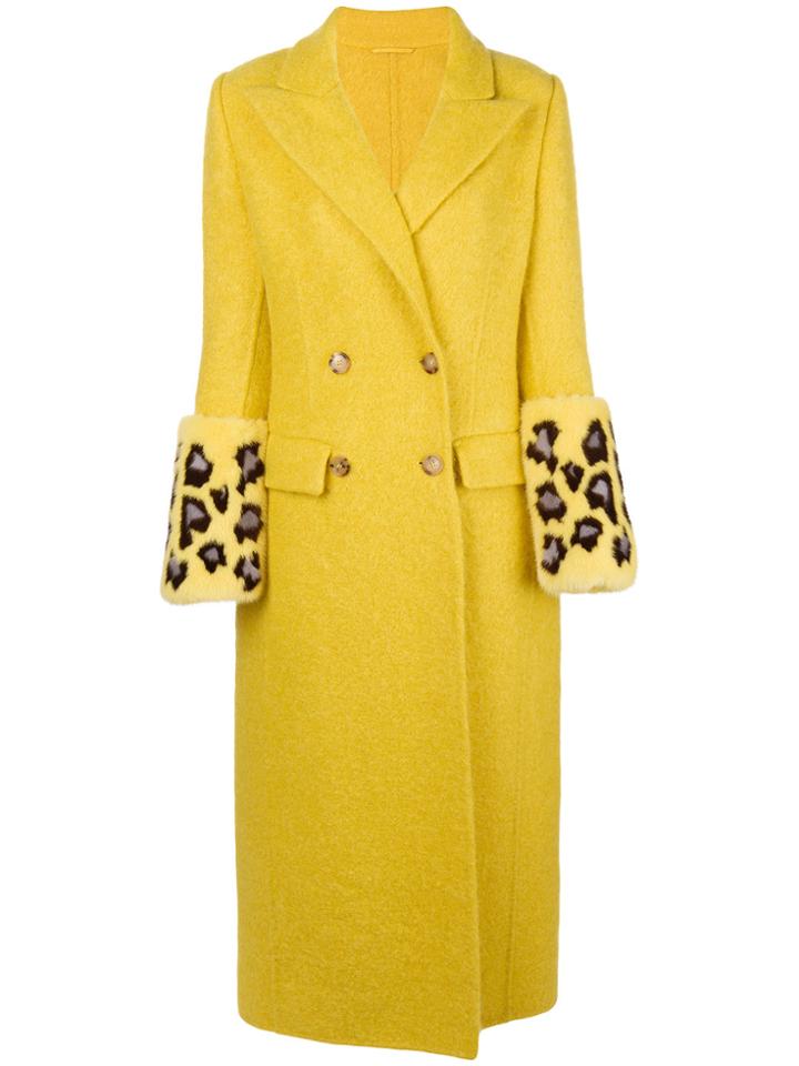 Ermanno Scervino Double Breasted Coat - Yellow & Orange