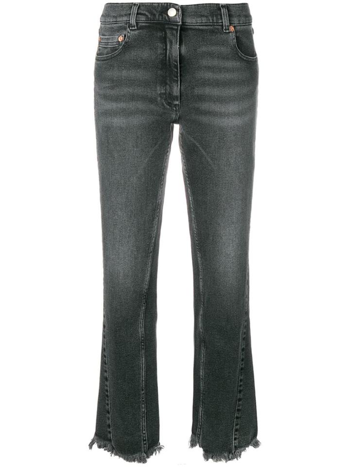 Magda Butrym Cropped Frayed Jeans - Grey