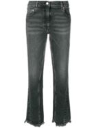 Magda Butrym Cropped Frayed Jeans - Grey