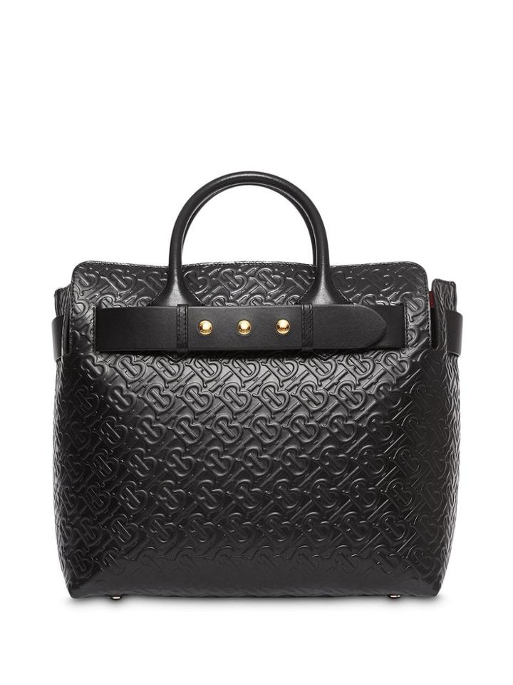 Burberry The Medium Monogram Leather Triple Stud Belt Bag - Black