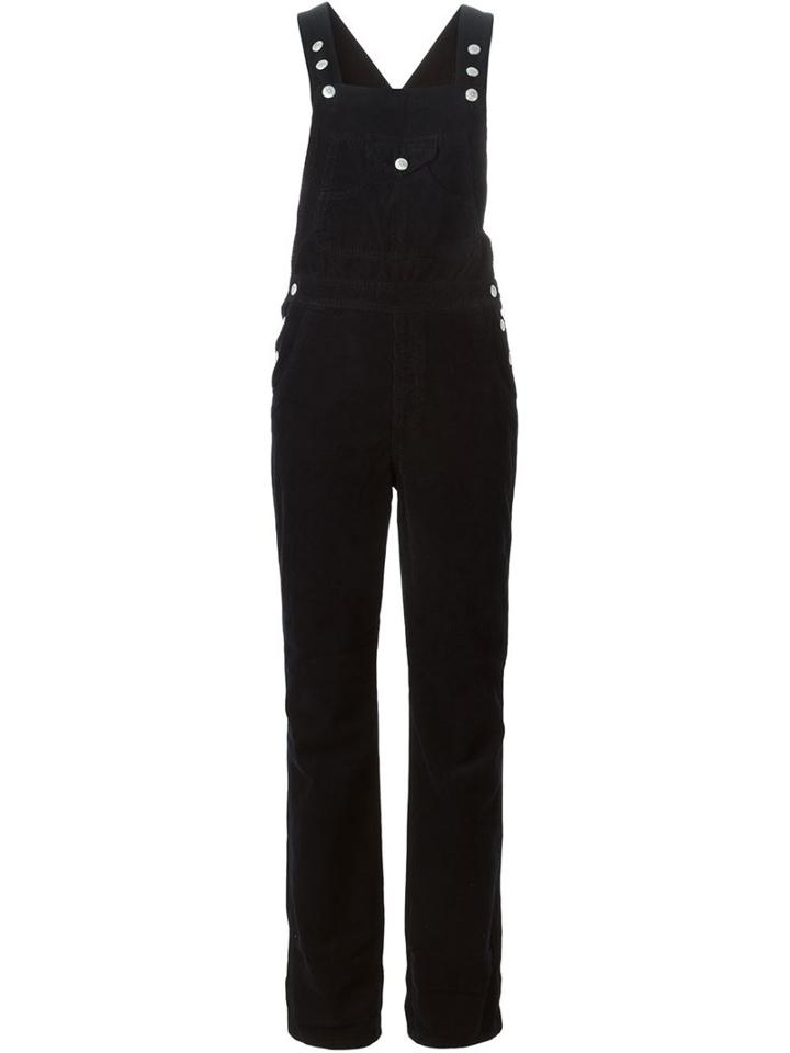 Alexa Chung For Ag Jeans Corduroy Dungarees, Women's, Size: 26, Black, Cotton