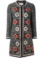 Bazar Deluxe Geometric Embroidery Tweed Coat