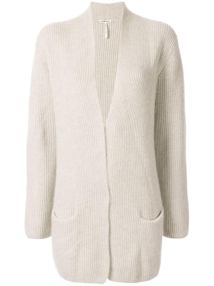 Hermès Pre-owned Cashmere Ribbed Open Cardigan - Grey