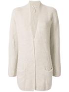 Hermès Pre-owned Cashmere Ribbed Open Cardigan - Grey