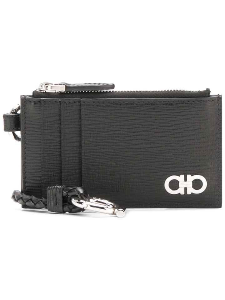 Salvatore Ferragamo Gancini Zipped Wallet - Black