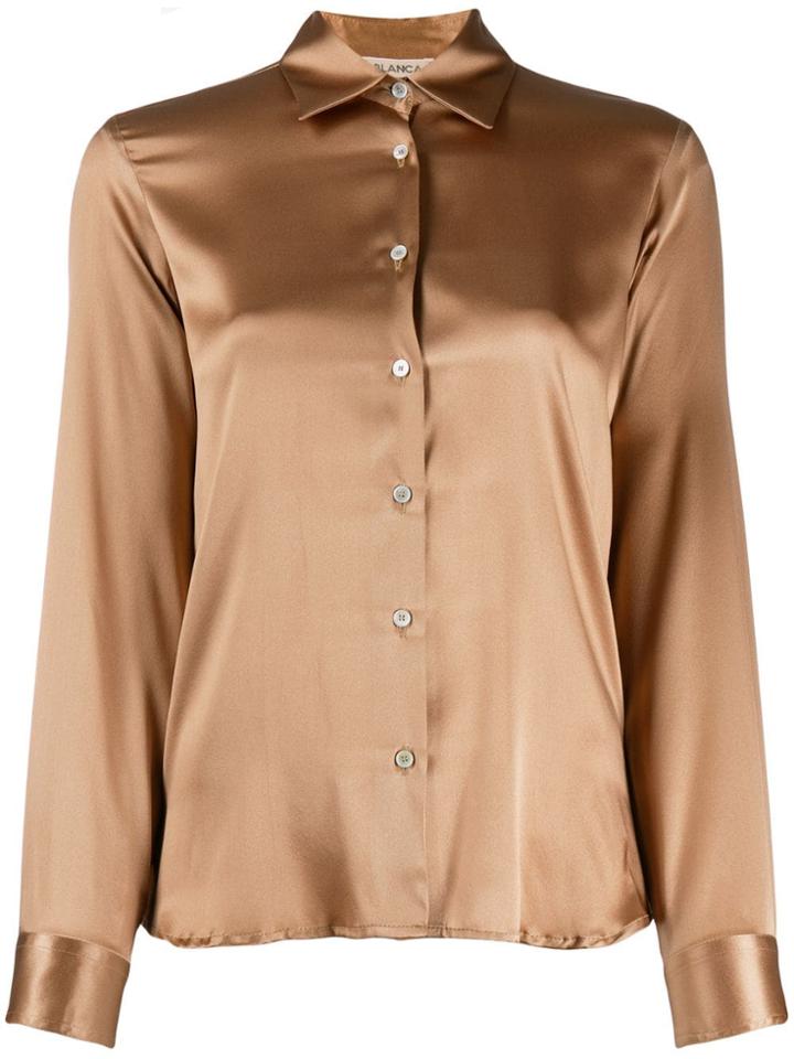 Blanca Silk Fitted Shirt - Brown