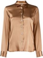 Blanca Silk Fitted Shirt - Brown
