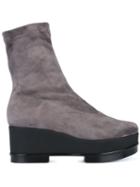 Robert Clergerie Wedge Boots, Women's, Size: 39, Grey, Lamb Skin