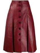 Dodo Bar Or Leather Midi Skirt - Red