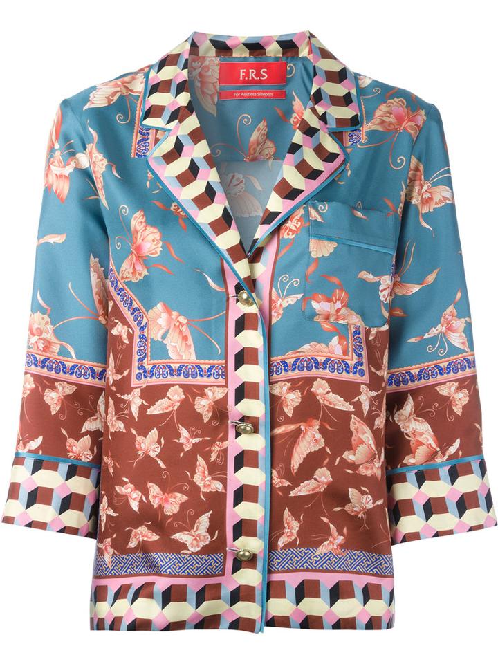 F.r.s For Restless Sleepers Butterflies Print Shirt, Women's, Silk