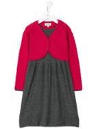 Cashmirino Attached Cardigan Knitted Dress, Girl's, Size: 6 Yrs, Grey