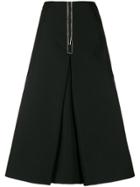 Marni Overstitched Inverted Pleat Midi Skirt - Black