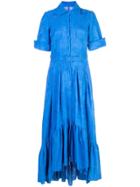 Badgley Mischka Perforated Detail Dress - Blue