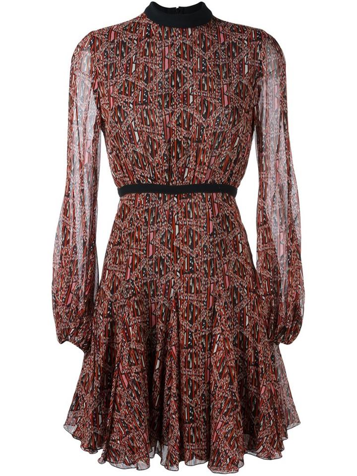 Giambattista Valli Abstract Print Longsleeved Dress