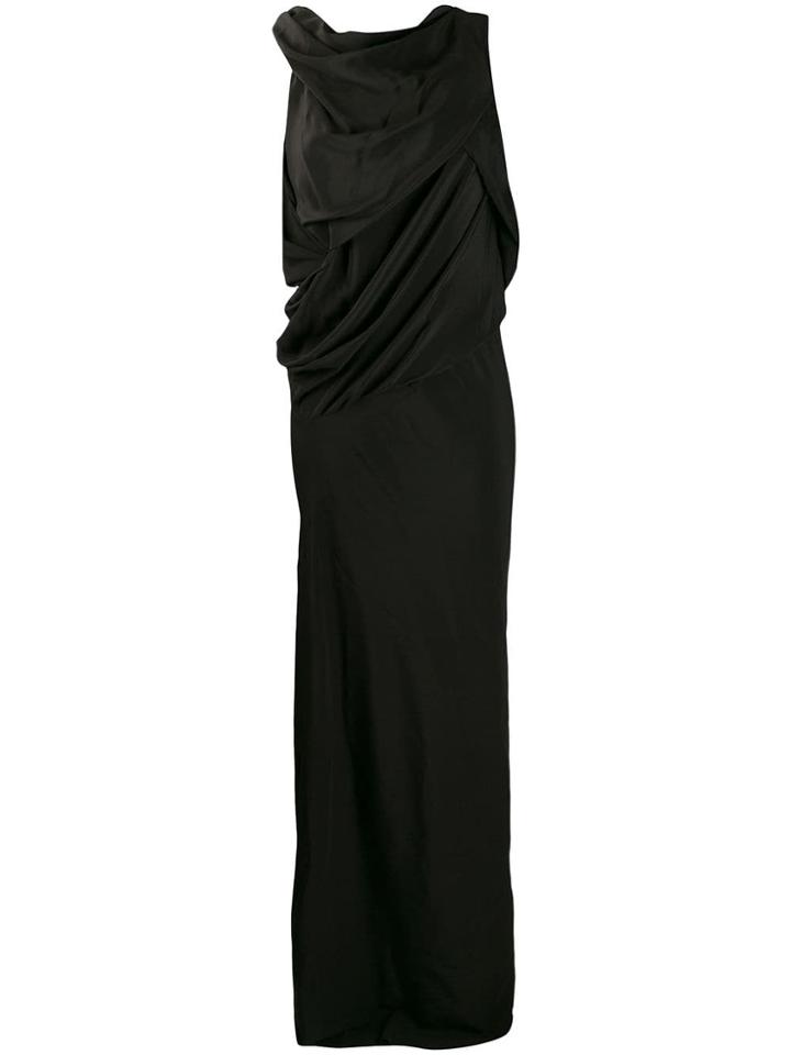 Rick Owens Draped Long Dress - Black