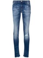 Emporio Armani Distressed Skinny Jeans - Blue