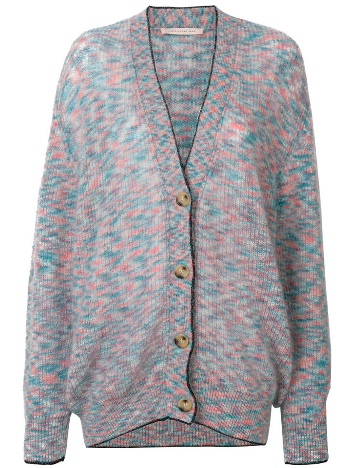 Christopher Kane Ribbed Contrast Trim V-neck Cardigan - Grey
