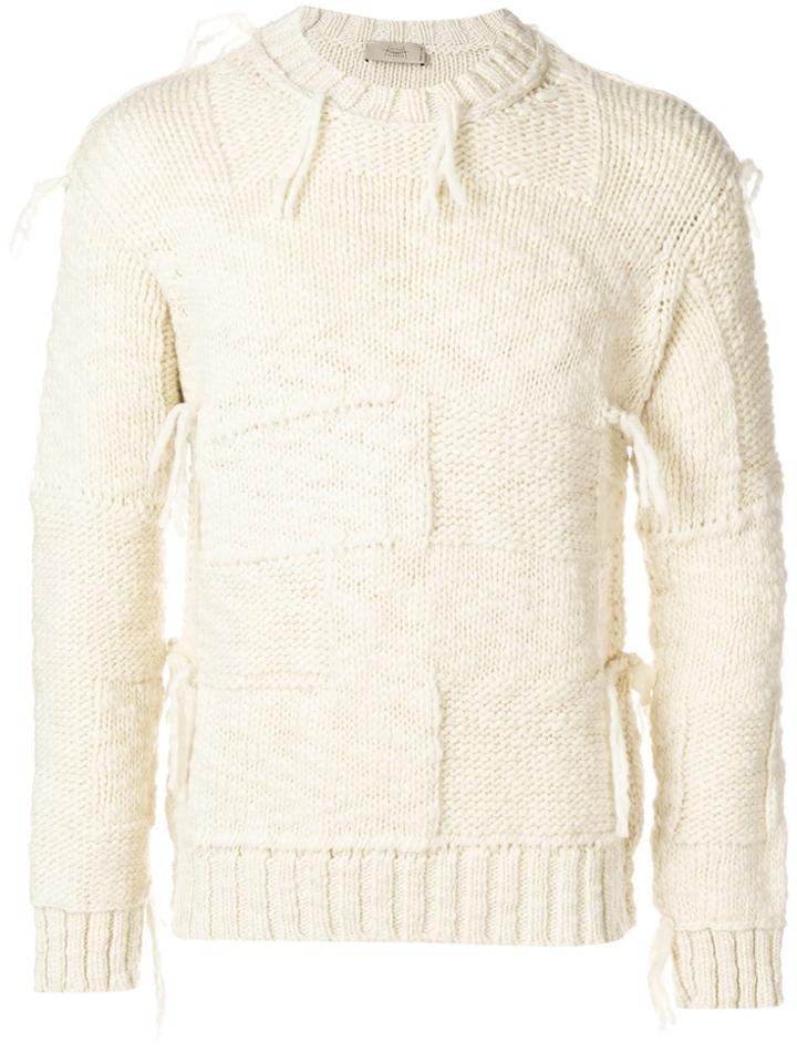 Maison Flaneur Instarsia Knit Sweater - White