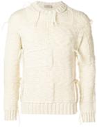 Maison Flaneur Instarsia Knit Sweater - White