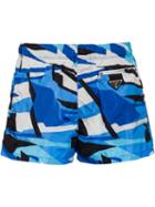 Prada Abstract Pattern Swim Trunks - F0013 Light Blue