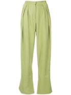 Christopher Esber Pleated Front Wide Leg Trousers - Green